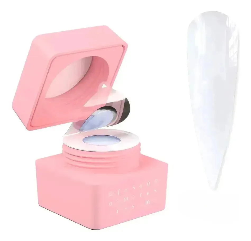 Gel De Construção Forms Em Pote Para Unhas Esculpidas 24g Milky Shine Branco Leitoso Com Glitter