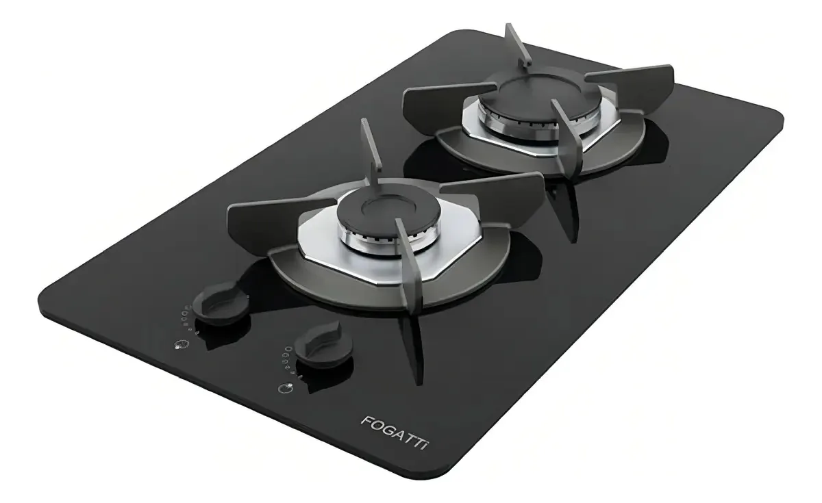 Cooktop 2 Bocas Safe Vidro Preto 27001201 - Fogatti