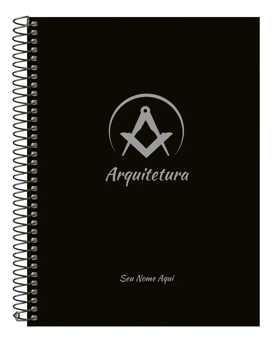 Caderno Universitário Personalizado Profissões Prata 240 F Cor Arquitetura