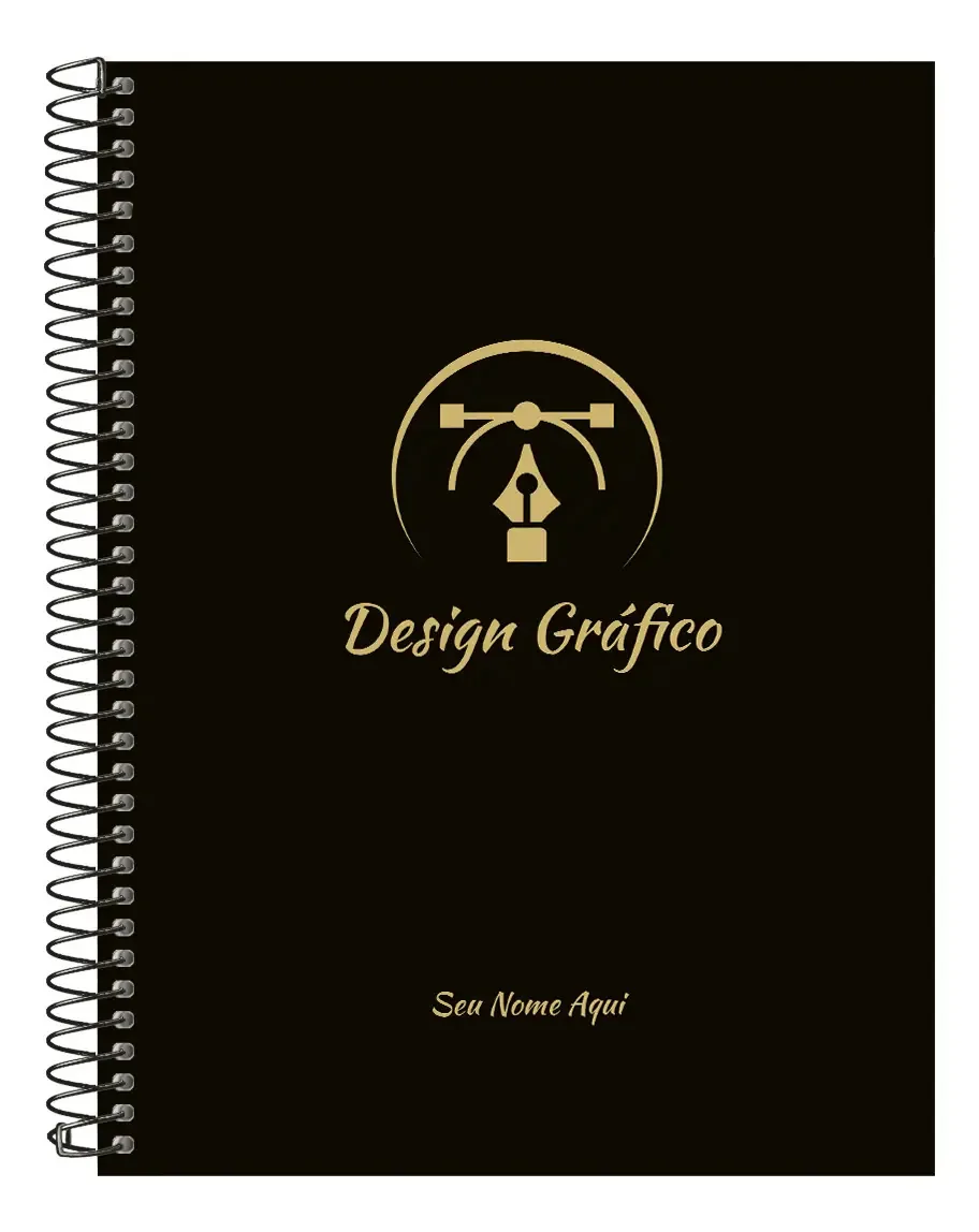 Caderno Universitário Personalizado Profissões Gold 320 F Cor Design Gráfico