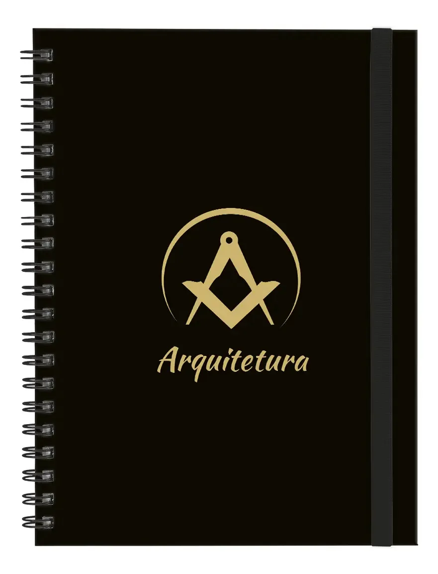 Caderno Universitário Plus Profissões Preto Gold 1 Matéria Cor Arquitetura