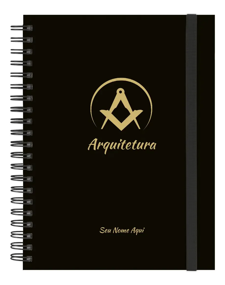 Caderno Universitário Plus Personalizado Profis. Ouro 10 Mat Cor Arquitetura