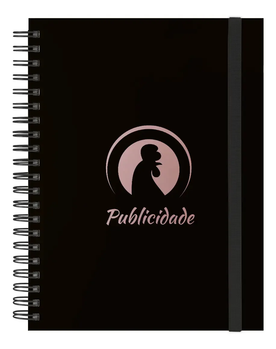 Caderno Universitário Plus Profissões Preto Rosê 200 Folhas Cor Publicidade
