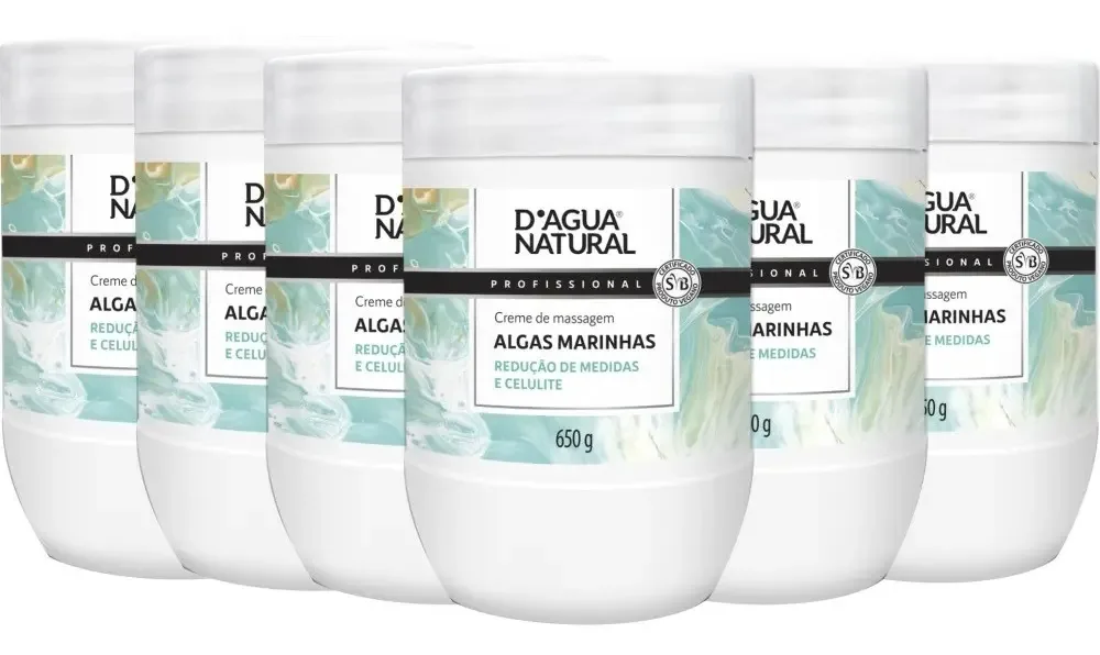 6 Creme Anticelulite Algas Marinhas 650g Dagua Natural
