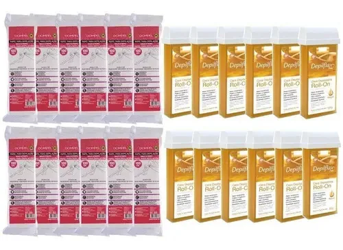 12un Cera Roll On Natural 1200 Folhas Papel Tnt Depilação