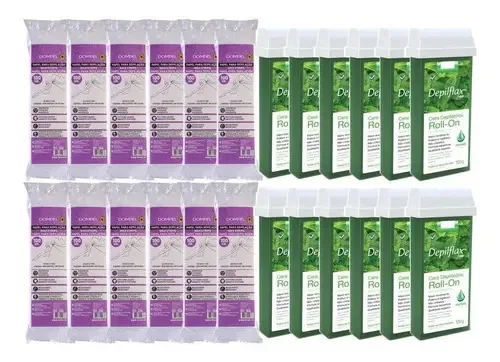 12 Cera Roll On Hortelã 1200 Folhas Papel Viscose Depilação