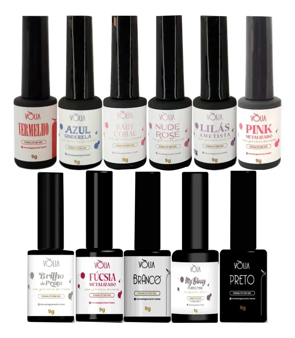 11 Esmaltes Volia 9g Para Unha Em Gel Nail Designer