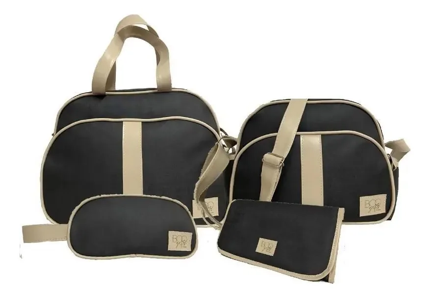 Kit Bolsa Maternidade Completo Bolsa E Trocador Preto 4