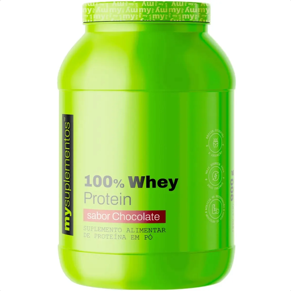 Whey Protein 100% Concentrado 900g - My Suplementos Sabor Chocolate