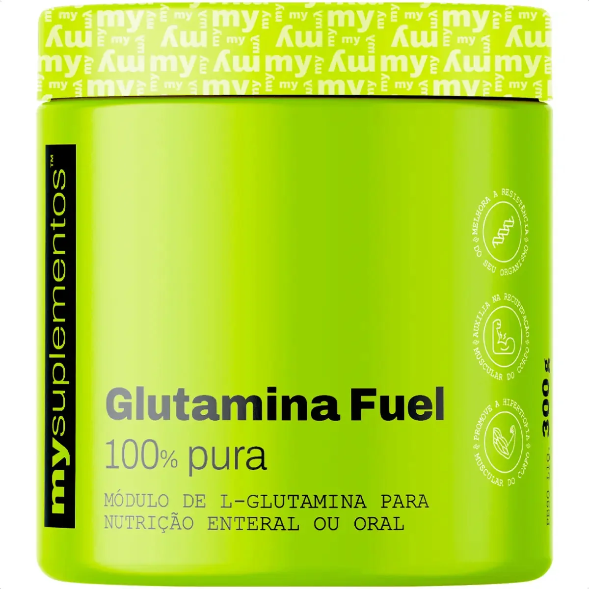 L-Glutamina My Suplementos Natural e Pura 300g para Recuperação Muscular