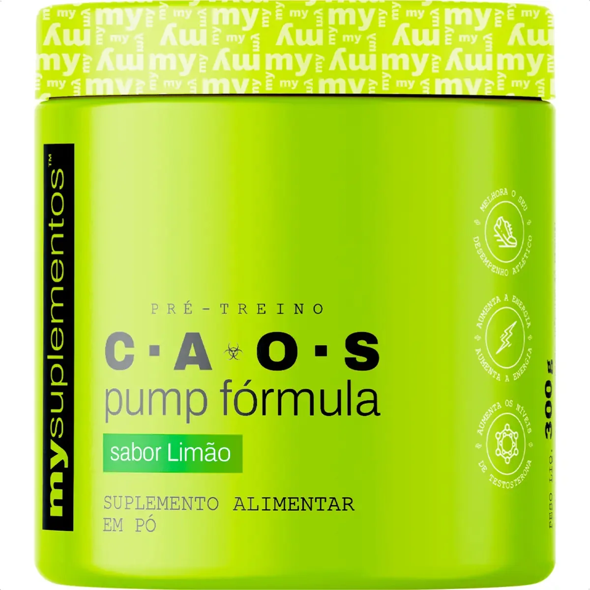 Pré-treino Caos 300g - My Suplementos Sabor Limão
