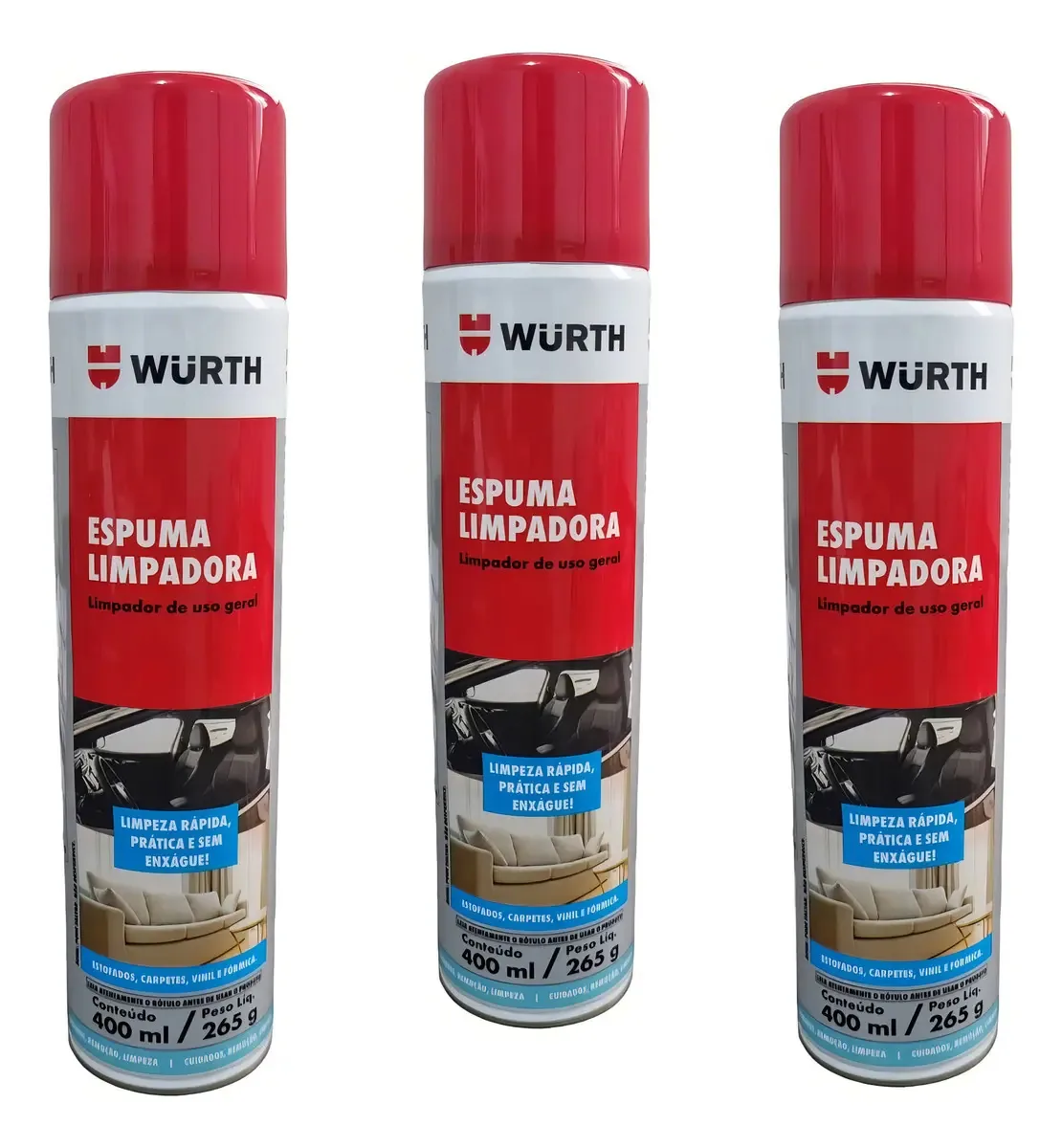 Espuma Limpadora Wurth 400ml/265g Kit 03 Und