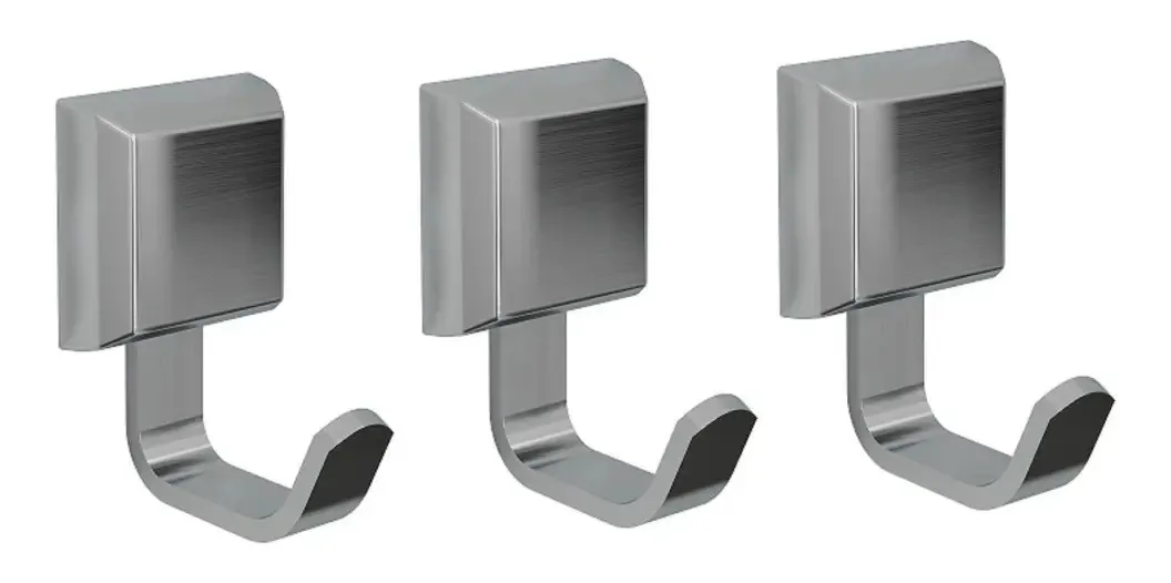 3 Cabide De Banheiros Acessórios Para Banhos Cabideiros Luxo Cor Prateado