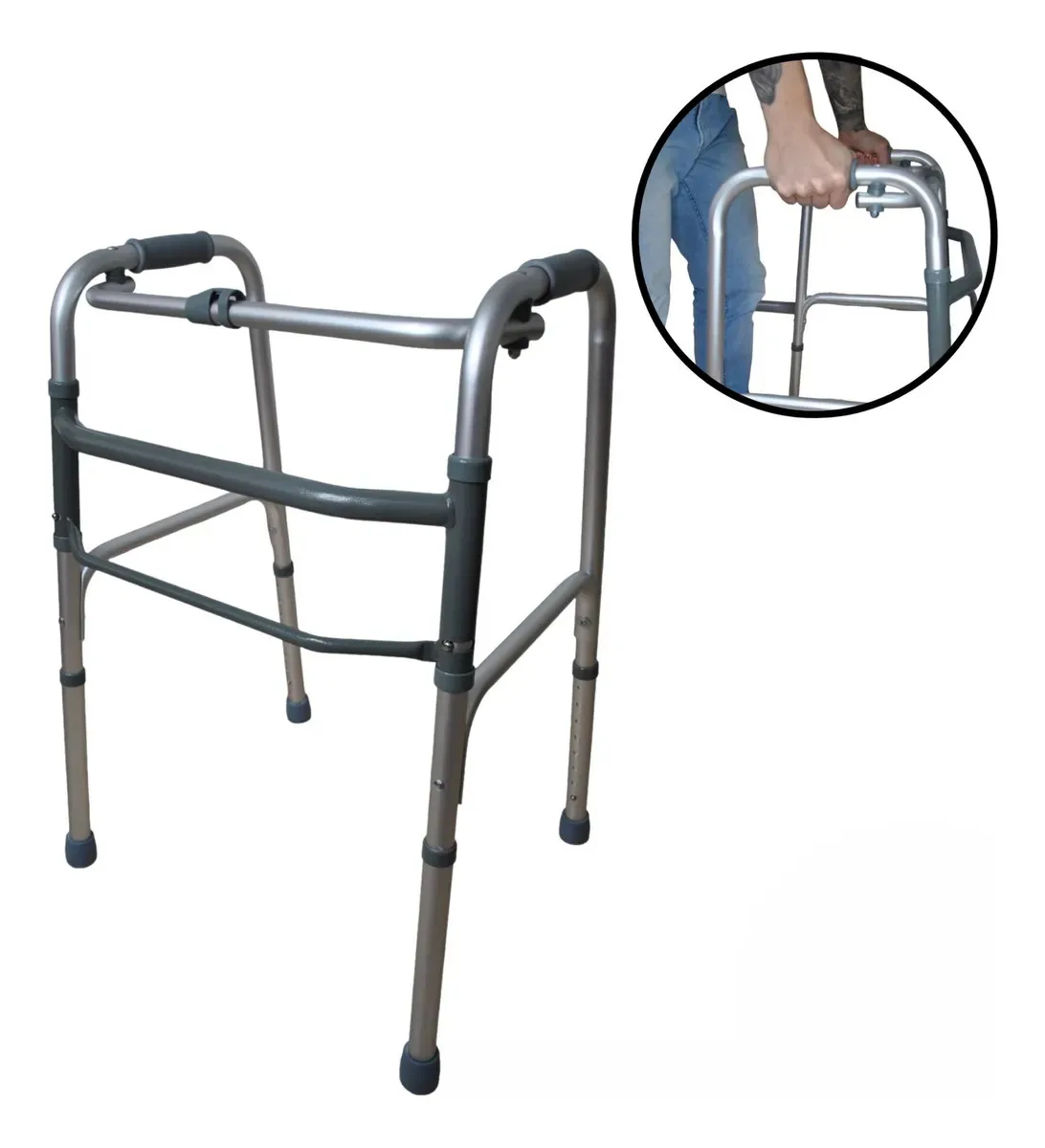 Andador 3 Barras Dobrável Fixo Supermedy - Suporta 100 kg