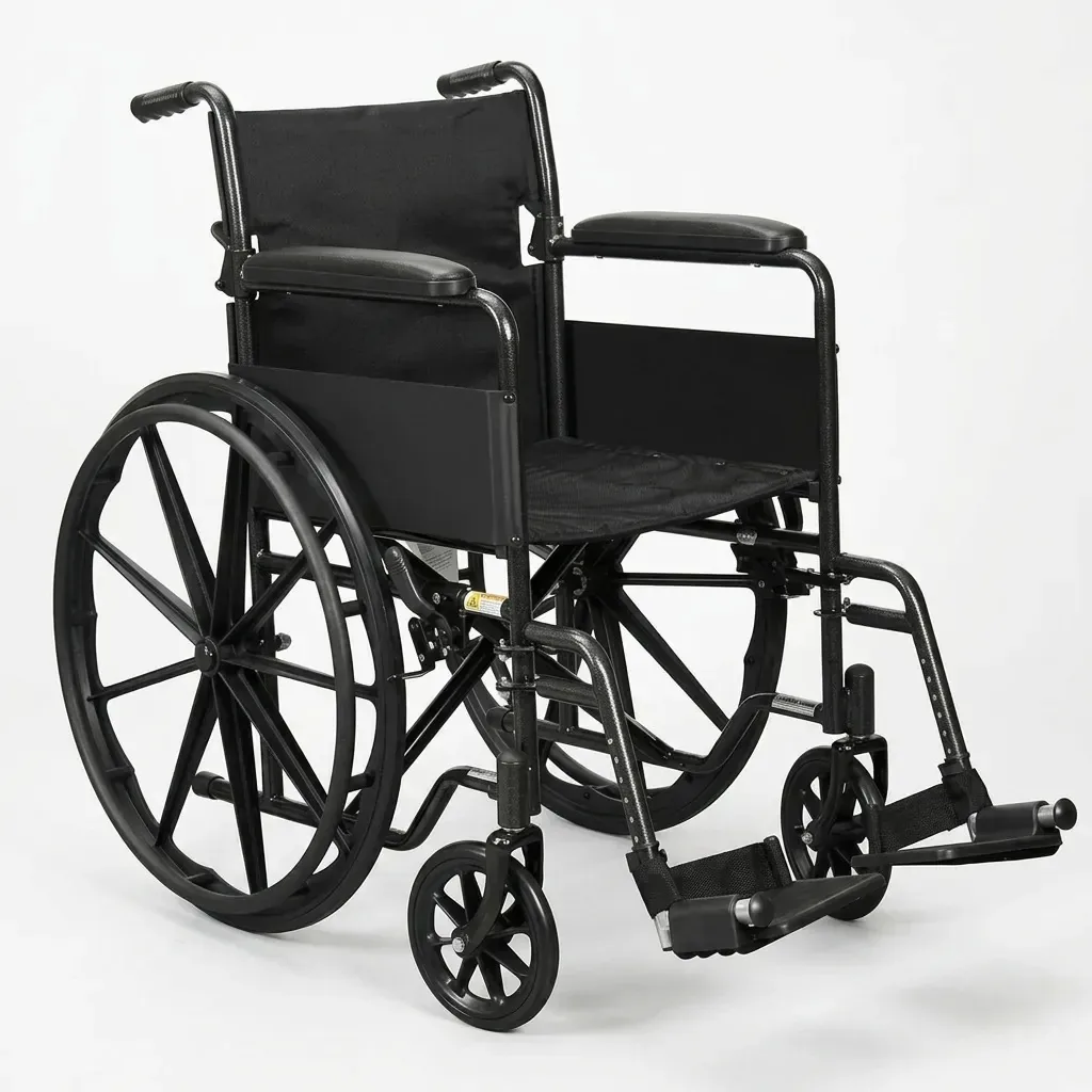 Cadeira De Rodas Dobravel Compacta Confortavel Aço 100kg