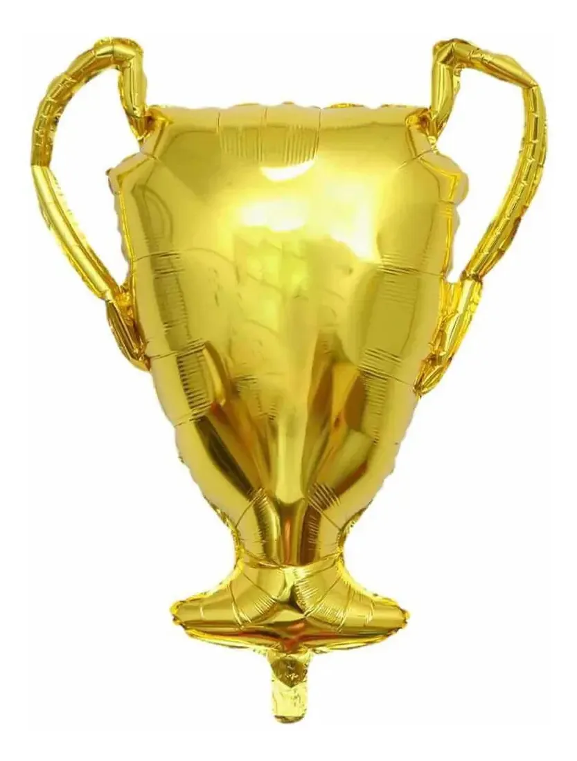 Balão Taça Troféu Metalizado Dourado para Festas e Celebrações