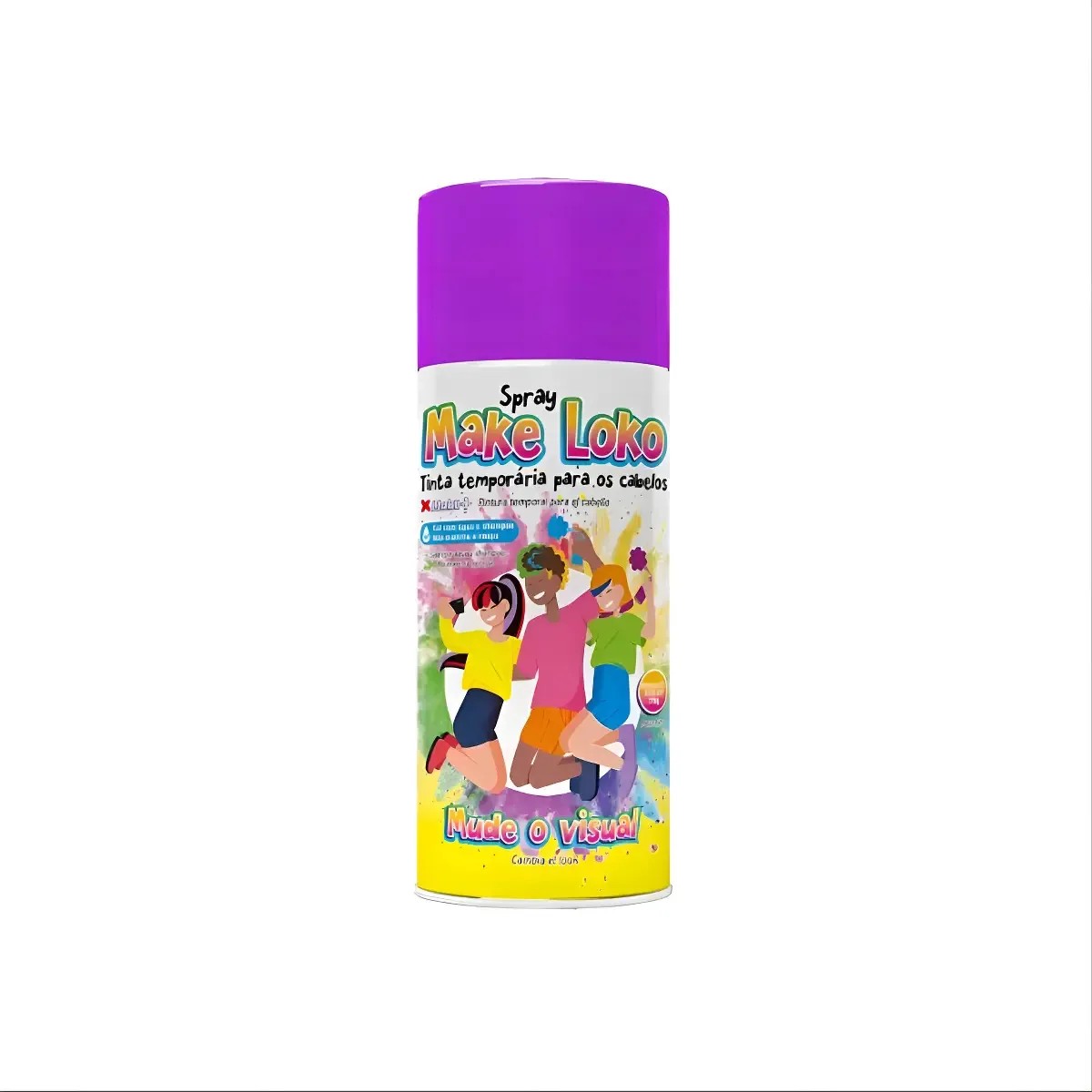 Spray Make Loko Roxo Tinta Temporária Para Cabelo 120ml