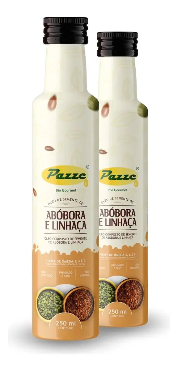 Kit 2 Óleo De Semente De Abobora E Linhaça Pazze 250ml