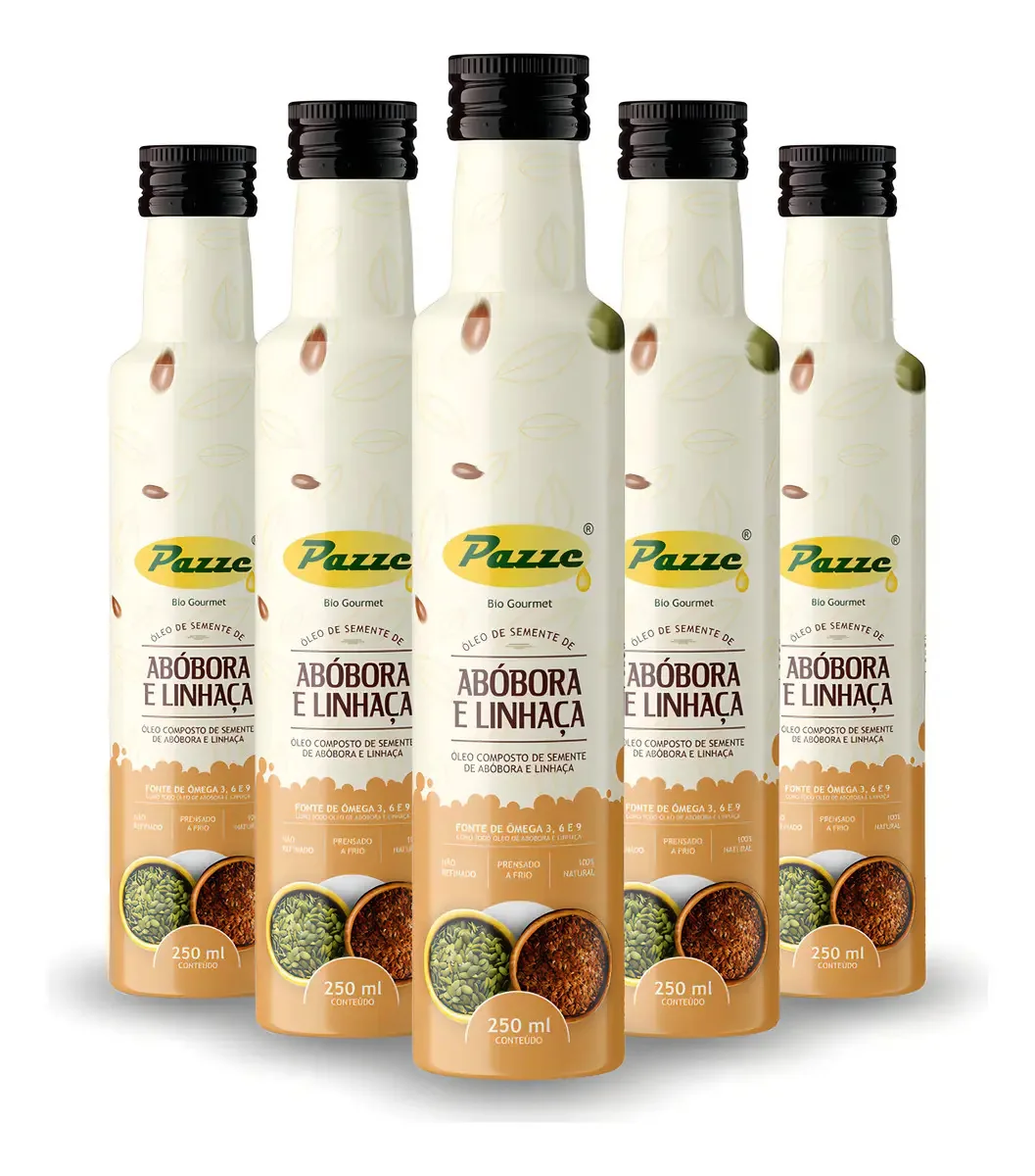 Kit 5 Óleo De Semente De Abobora E Linhaça Pazze 250ml