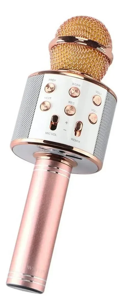 Microfone Karaoke Bluetooth Microfone Bluetooth - Rosê Gold