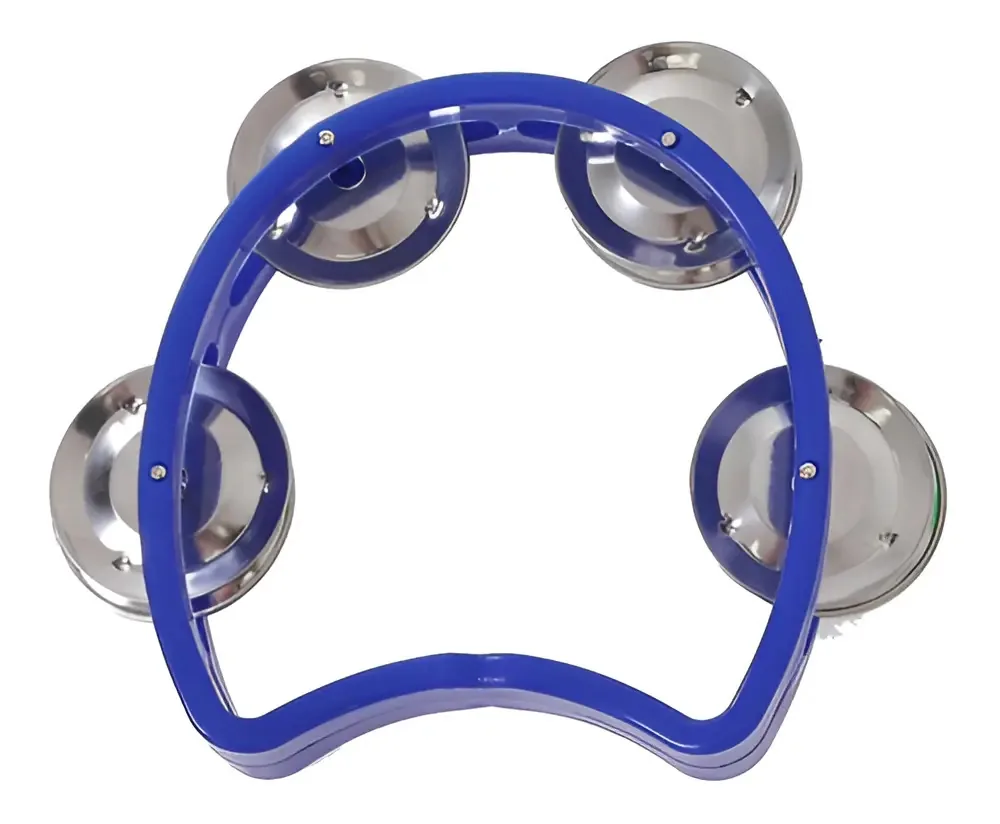 Pandeiro Infantil Meia Lua Pandeirola Profissional Azul