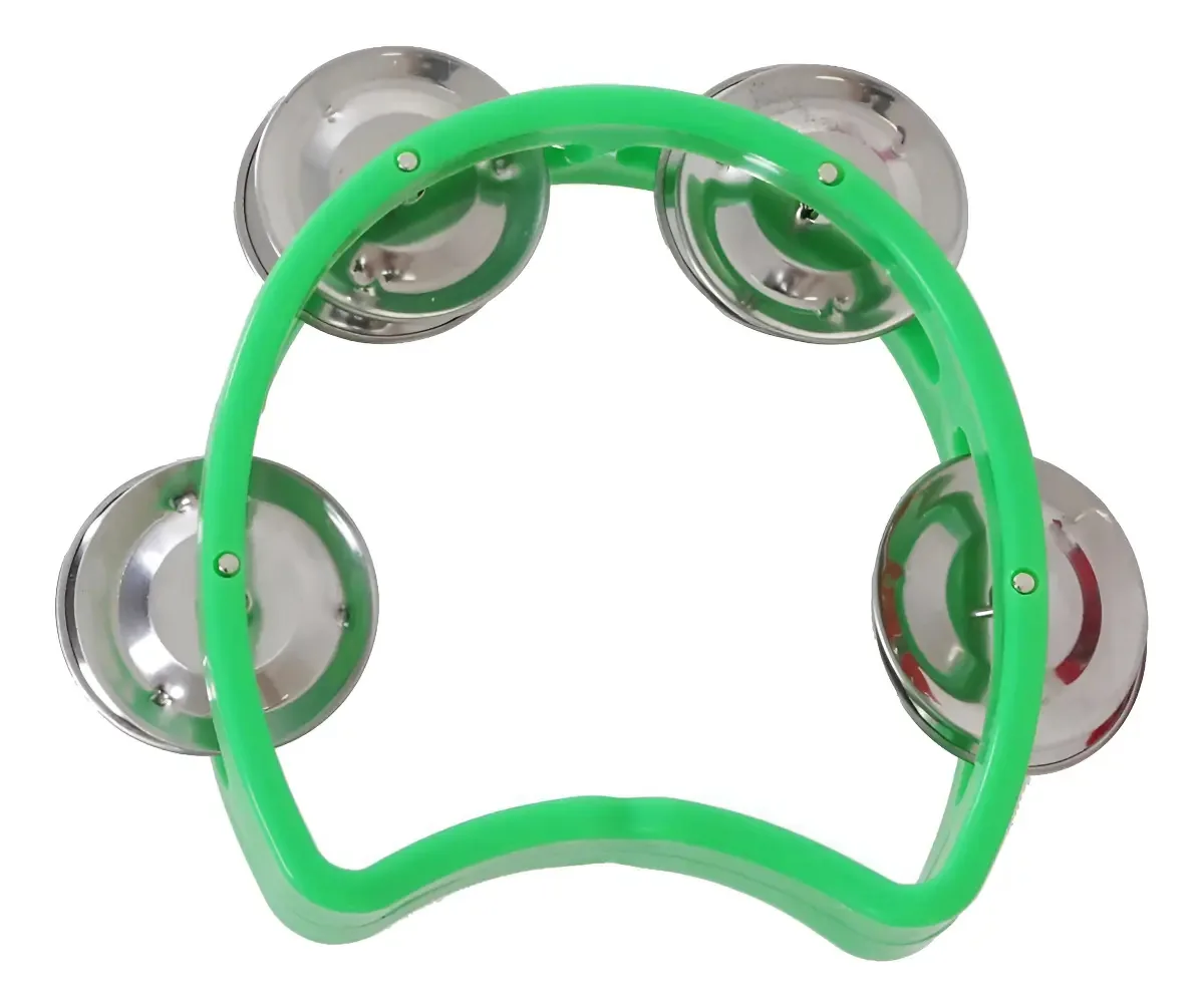 Pandeiro Infantil Meia Lua Pandeirola Profissional Verde