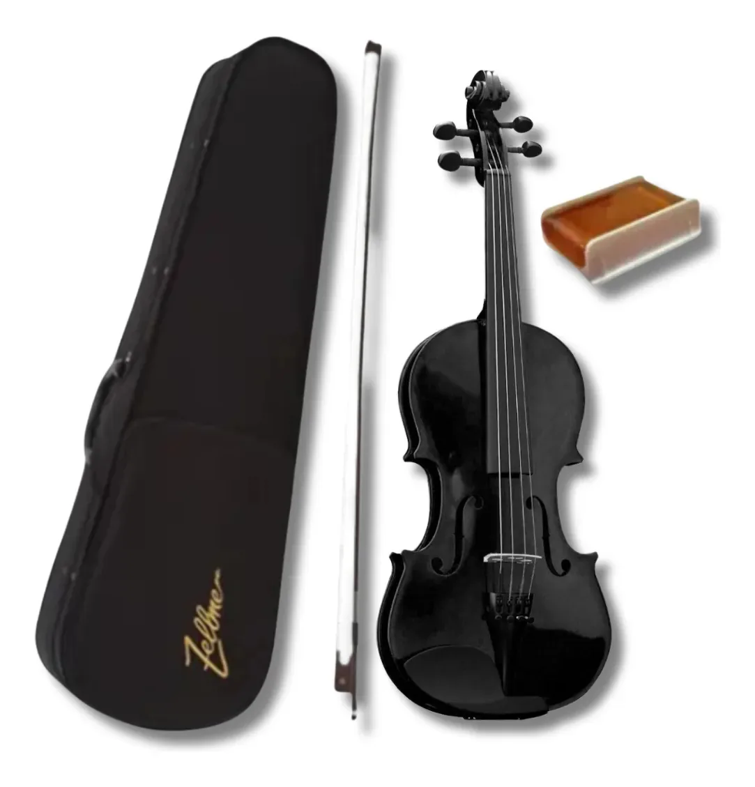 Violino 4/4 Madeira Black Completo Preto Zlm44bv Zellmer