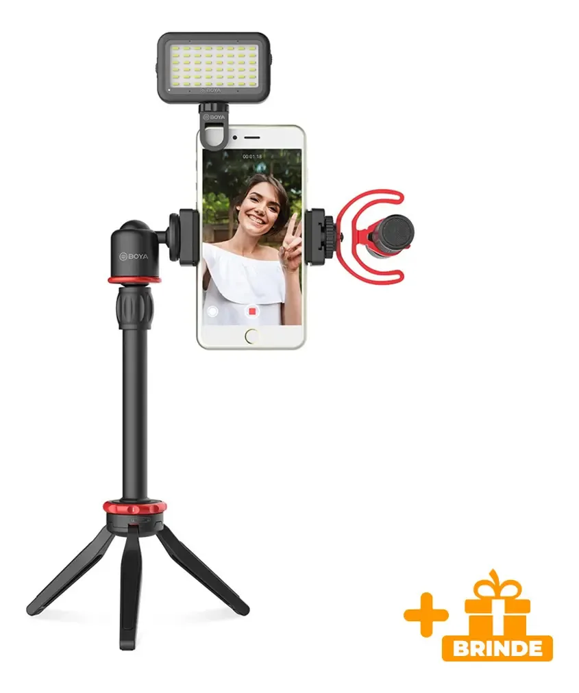 Kit Gravação P/ Smartphone Boya By-vg350 Vlog Preto +