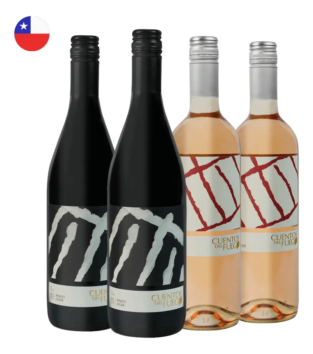 Vinhos Chile Pinot Noir E Rose Cuentos Del Fuego 750ml 4un