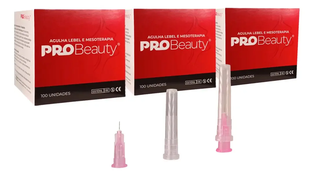 Agulha Microagulhamento Pro Beauty 32G 0,23mm 4mm Kit 300un