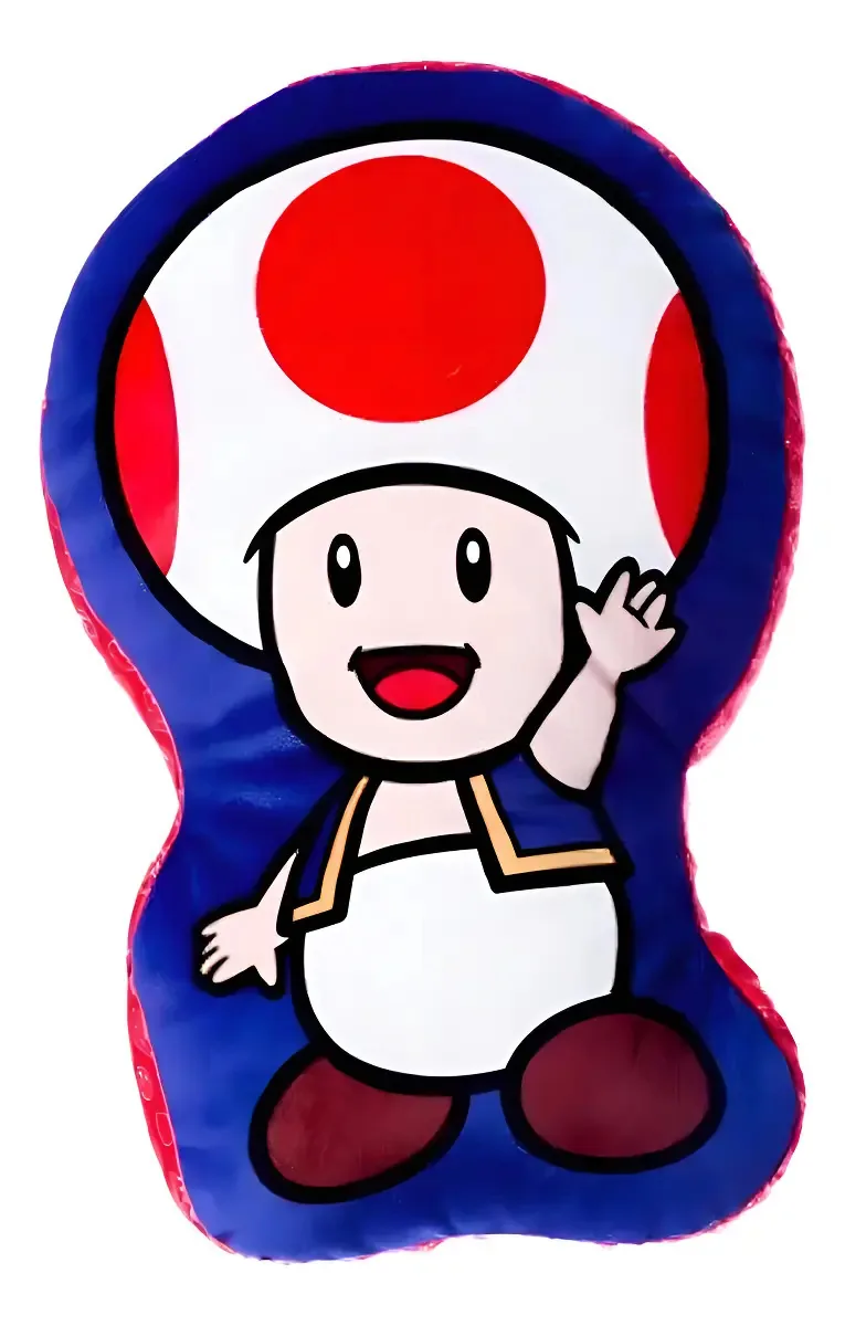 Almofada Em Veludo Super Mario Toad Zona Criativa Cor Colorido