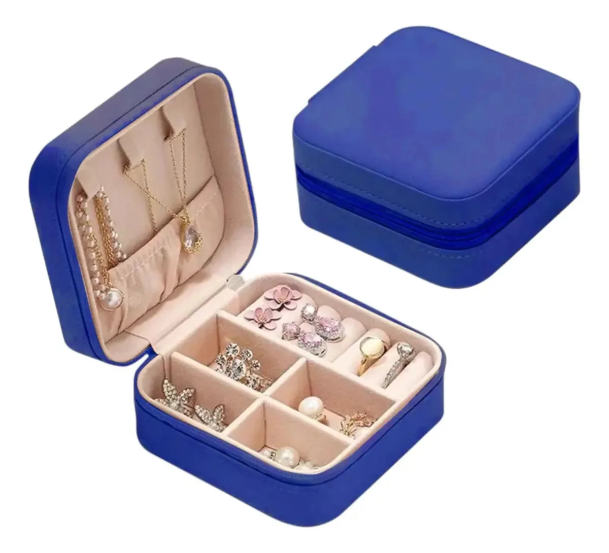 Mini Porta Jóias Viagem Organizadora Azul Marinho