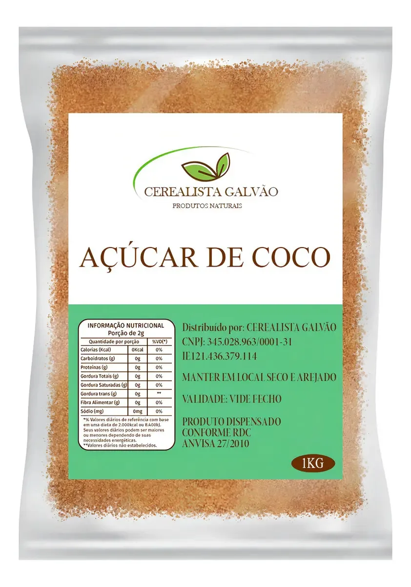 Açúcar De Coco Natural Puro 500g Alta Qualidade