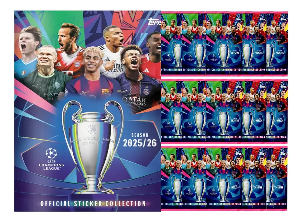 1 Álbum Champions League 2026 + 60 Figurinhas (10 Env)