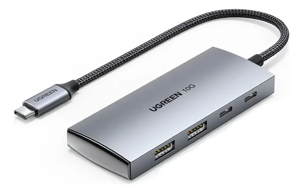 Hub Adaptador Usb C Ugreen 4 Em 1 Usb A Usb C Cinza Espacial