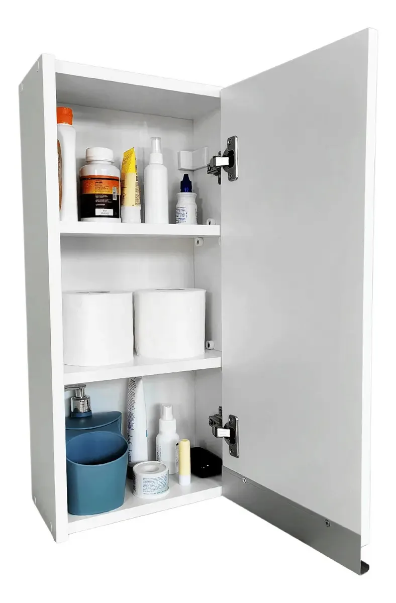 Armário Aéreo Estreito 30cm Porta Direita Para Banheiro Cozinha Lavanderia Entregue Montado Cor Branco