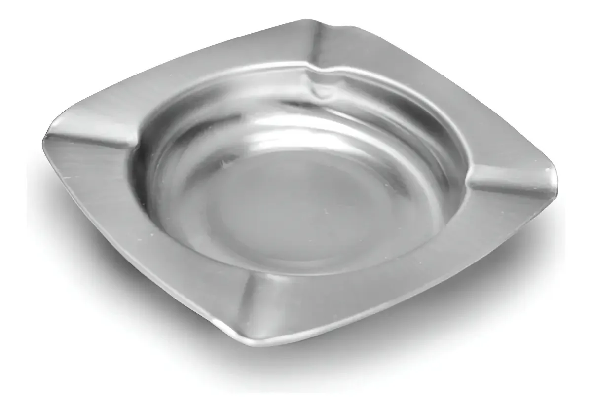 Cinzeiro de Mesa Quadrado Kehome Metal 11cm Liso