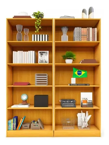 Estante Para Livros Dublin 8 Prateleiras Mel - Pnr Móveis Cor Marrom