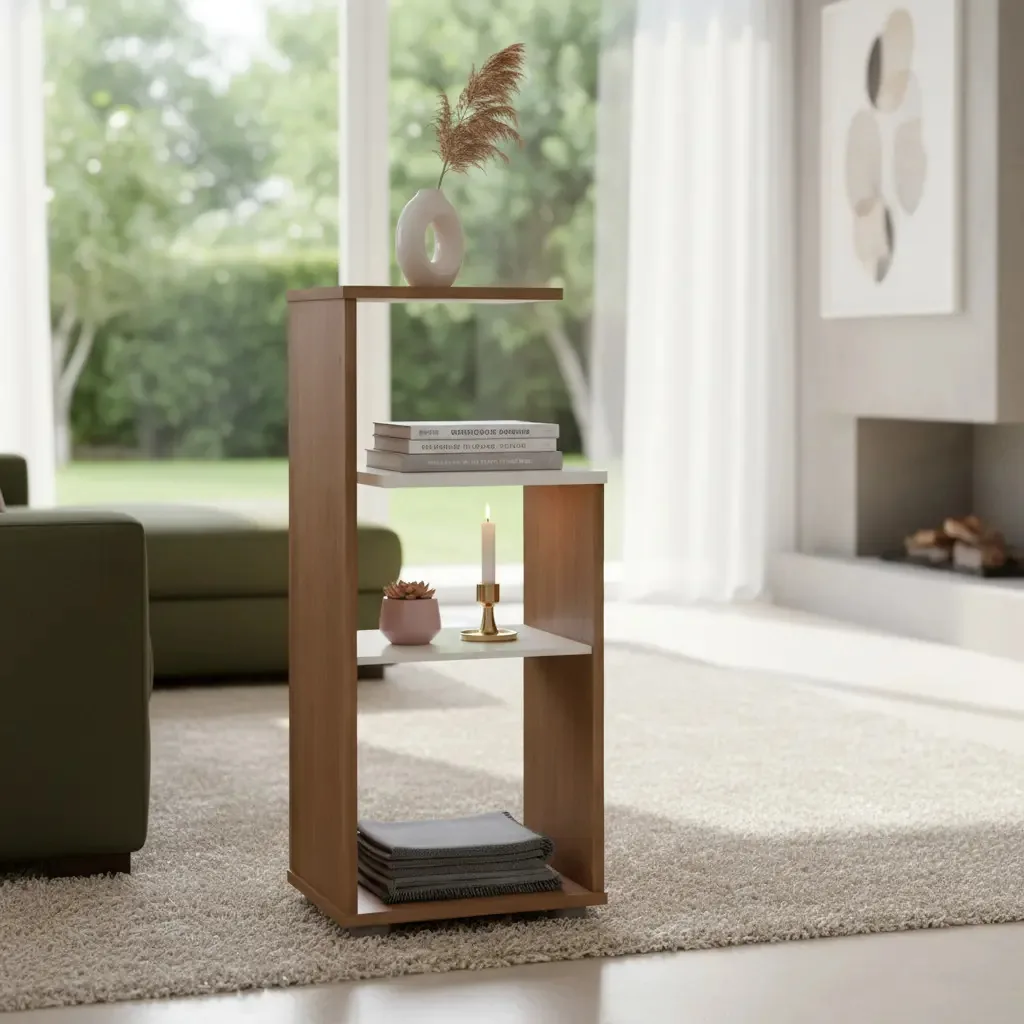 Estante Para Livros Bis 2 Prateleiras Cinamomo/off White - Cor Marrom
