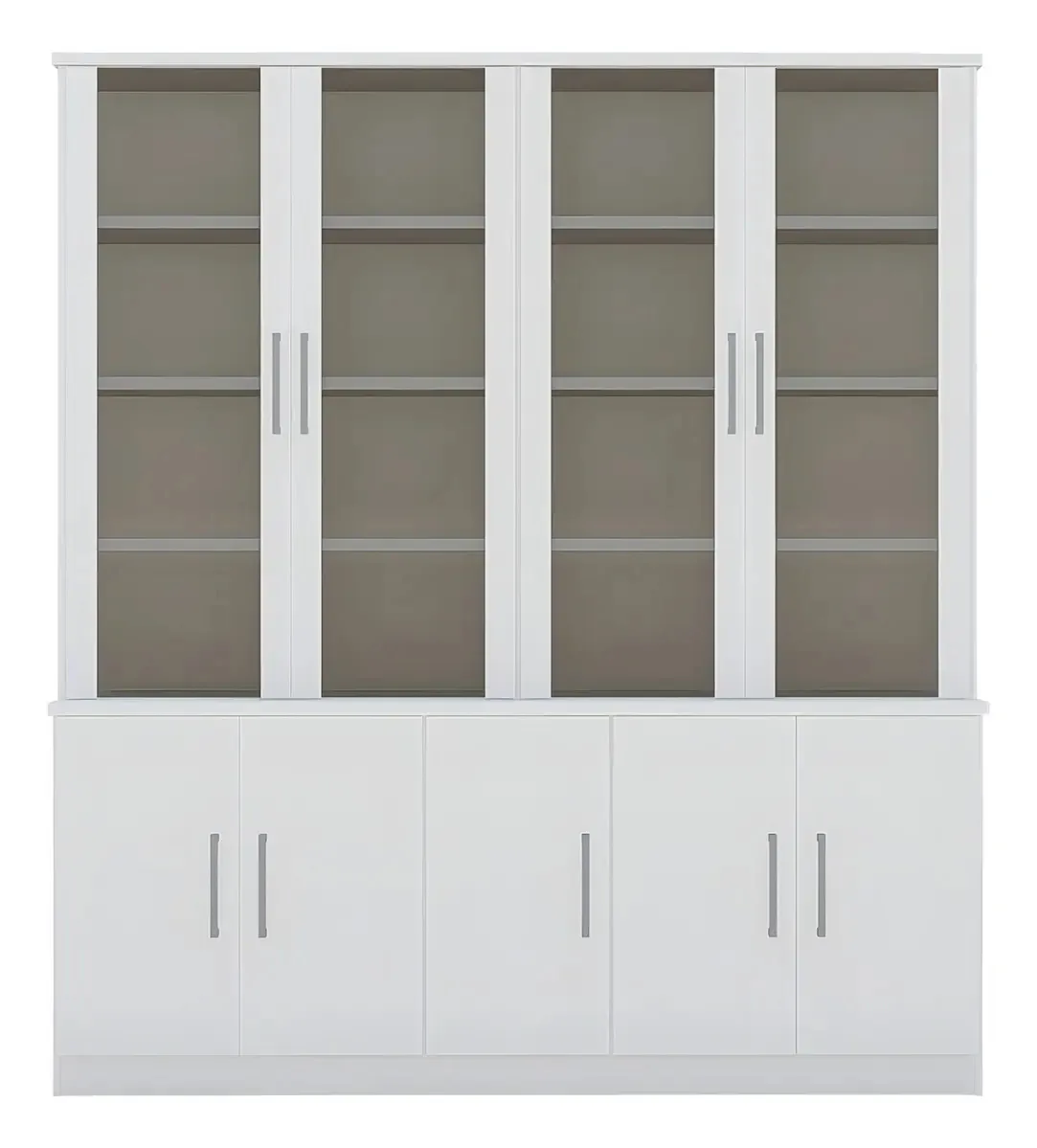 Estante Para Livros Biblioteca 9 Portas Prateleiras Cor Branco