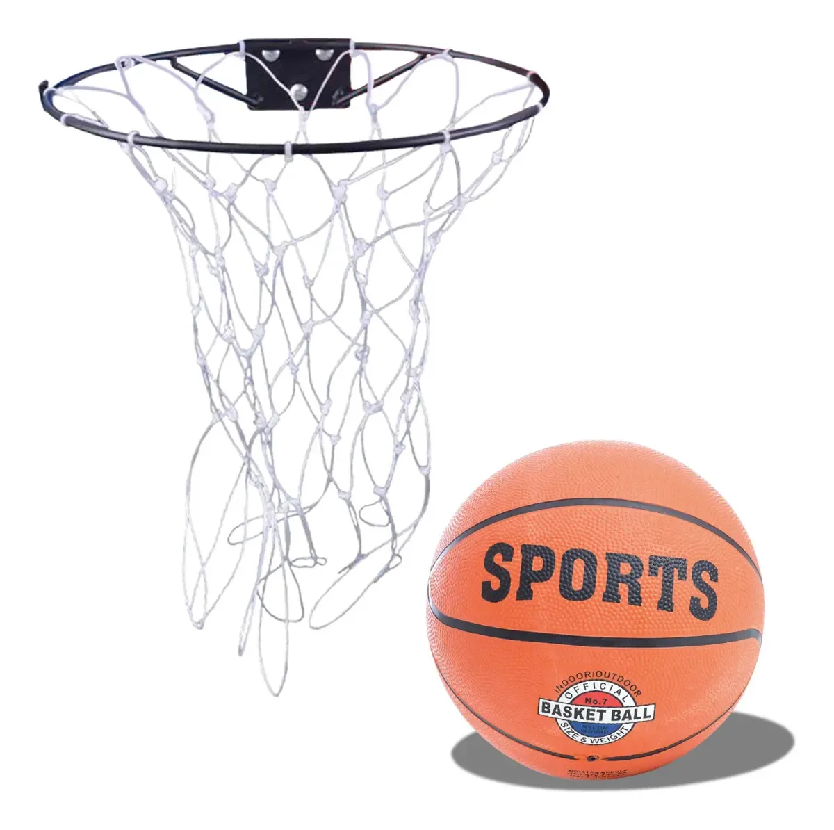 Aro Basquete Reforçado Infantil Triboshop 36cm Com Rede e Bola