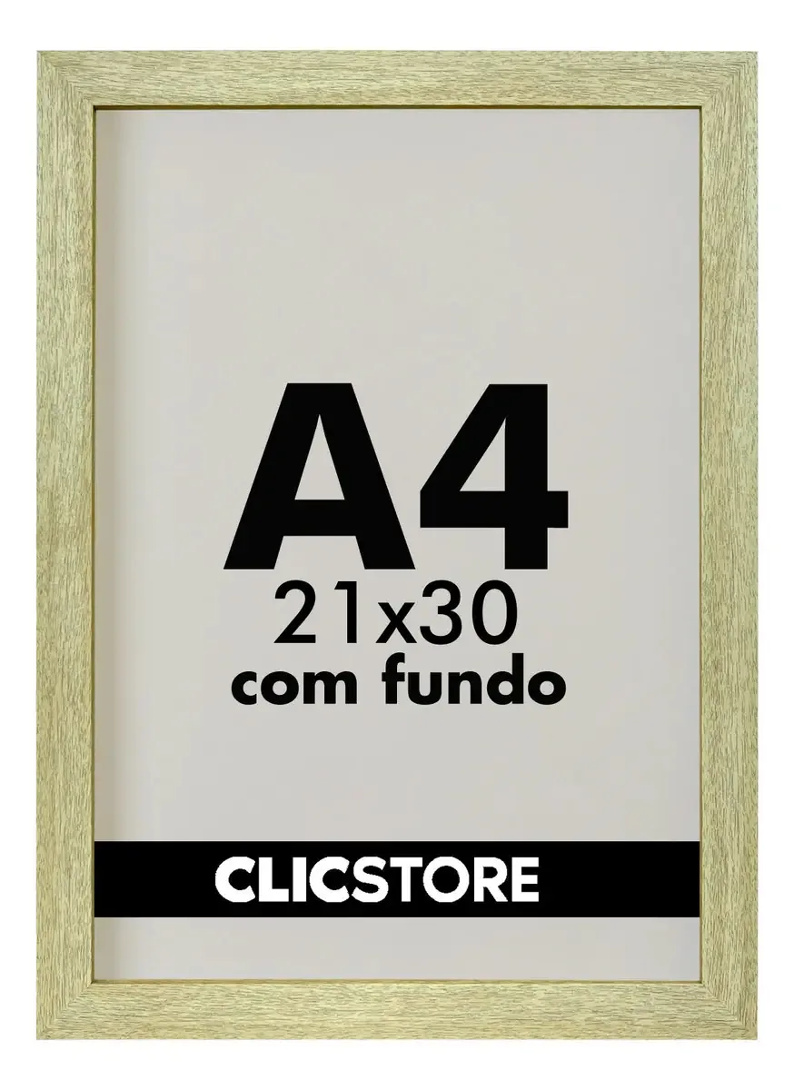 Kit 4 Moldura A4 21x30cm Com Fundo Para Quadros Fotos Cor Carvalho