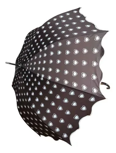 Guarda Chuva Sombrinha Longa Automática Coração Marrom