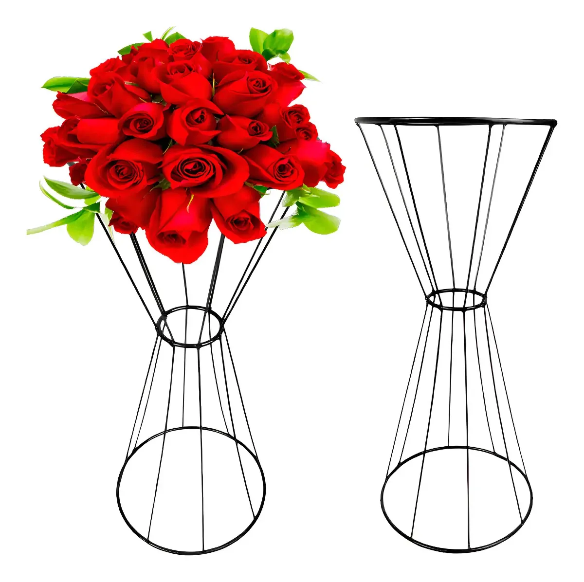 2 Un Coluna Ampulheita Vaso Para Flores Igreja Festa Decorar Cor Preto