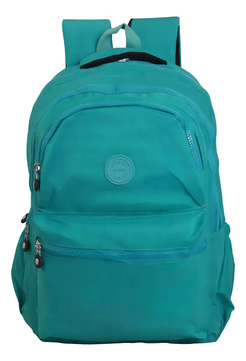 Mochila Passeio Feminina Espaçosa Casual Resitente Cor Ciano Desenho do tecido Liso