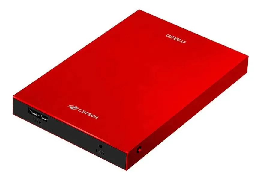 Gaveta C3tech Para Hd Externo 2,5 Usb 3.0 Ch-400rd Vermelho