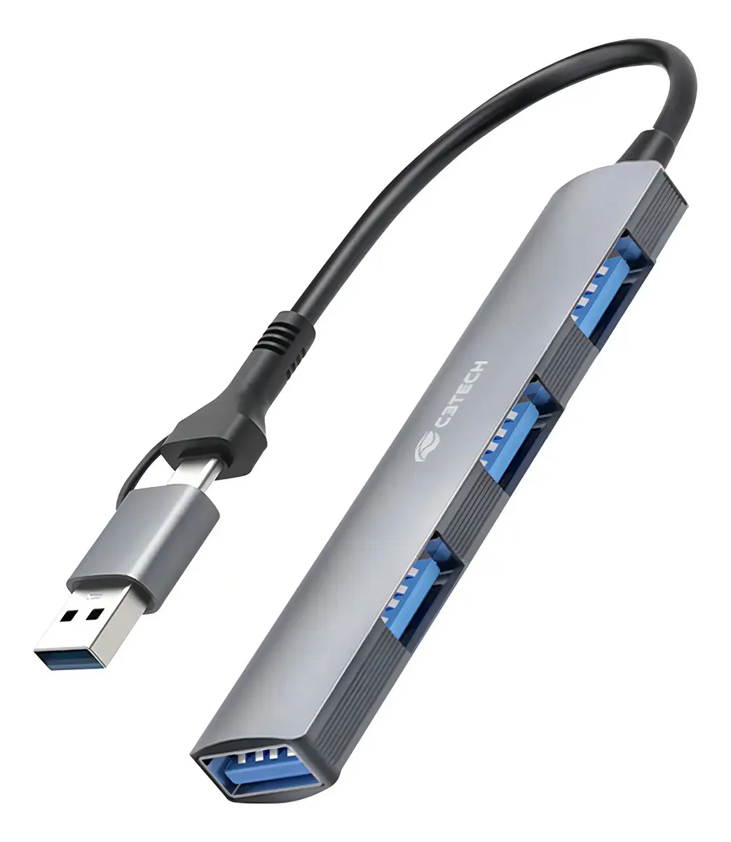 Hub C3tech Usb-c Com Adap. Usb 3.0 4 Portas Hu-c500gy