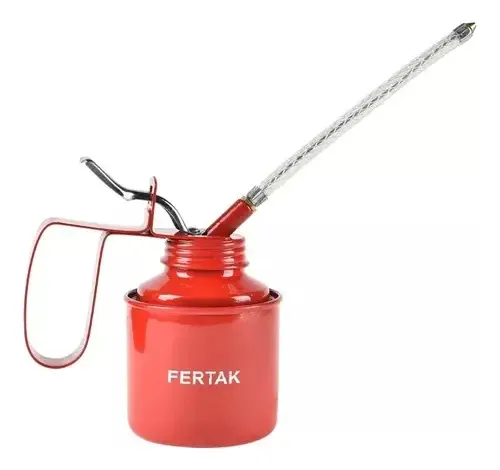 Almotolia Metálica Vermelha Fertak 250ml com Bico Flexível e Rígido