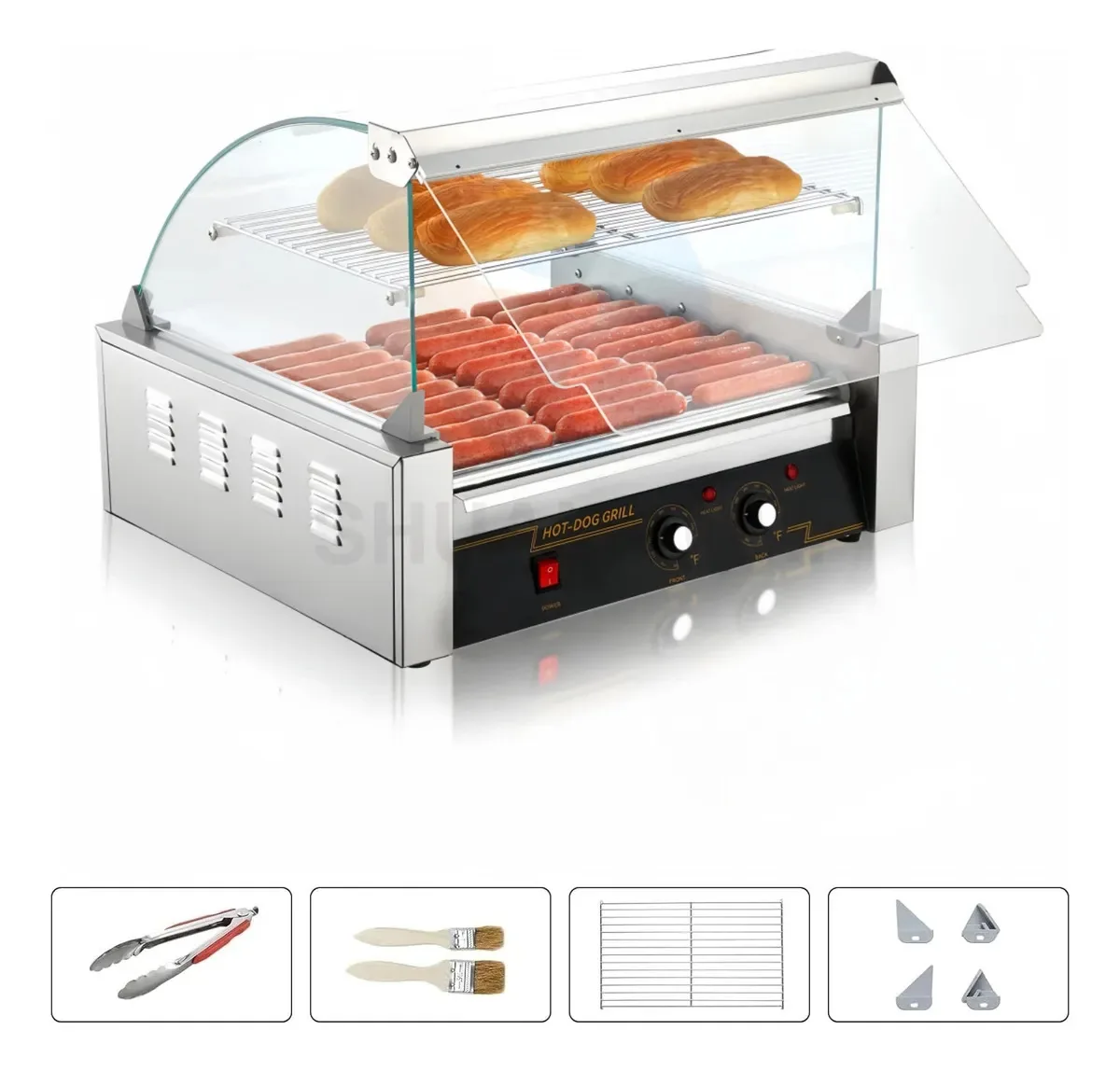 Máquina de assar cachorro-quente com armário para 30 cachorros-quentes