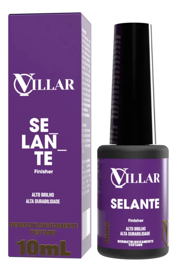 Selante Top Coat Unhas Translúcido Villar 10ml
